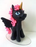 Unicornio Preto e Rosa